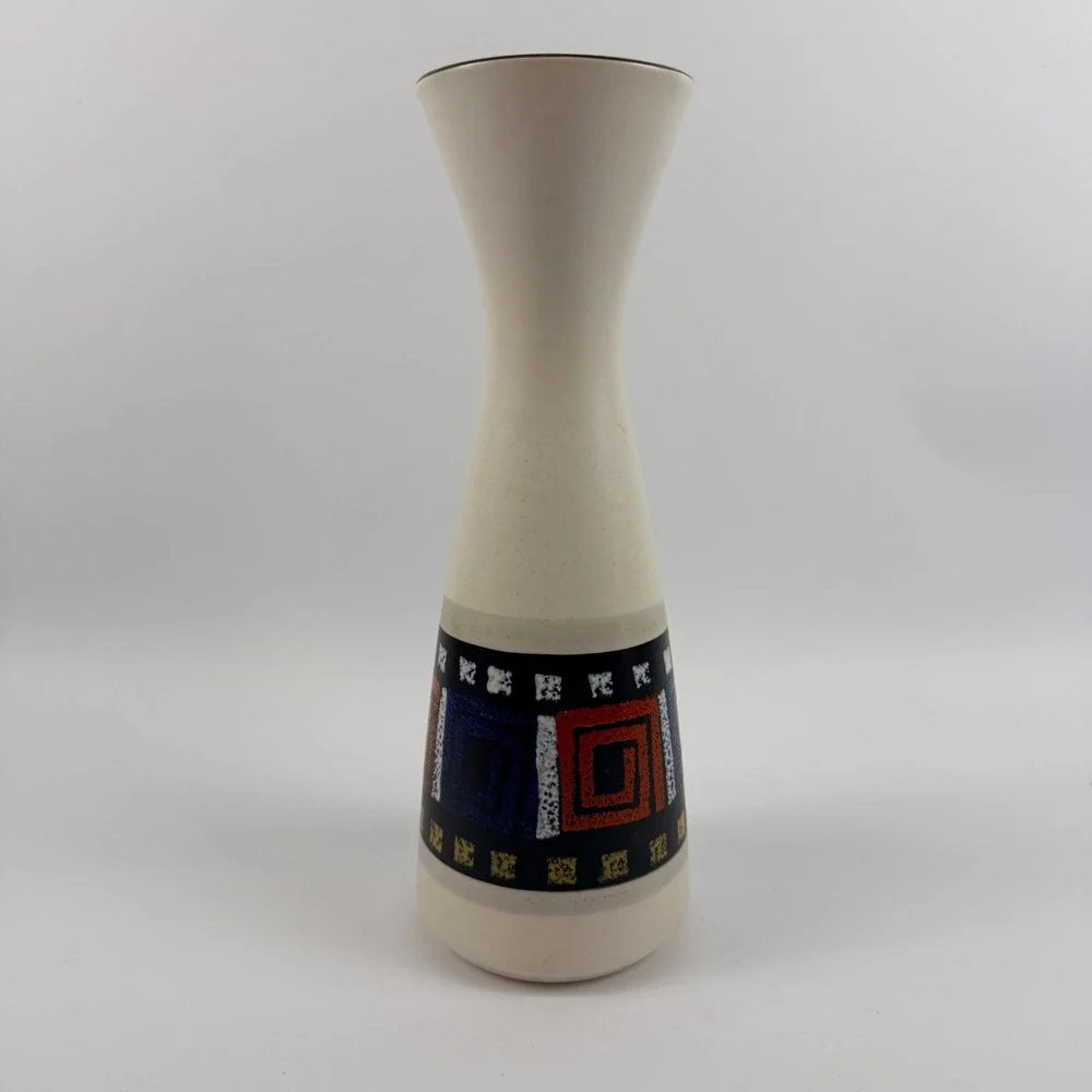 Dumler & Breiden West German Pottery Vase 129/30 Mid Century Geometric